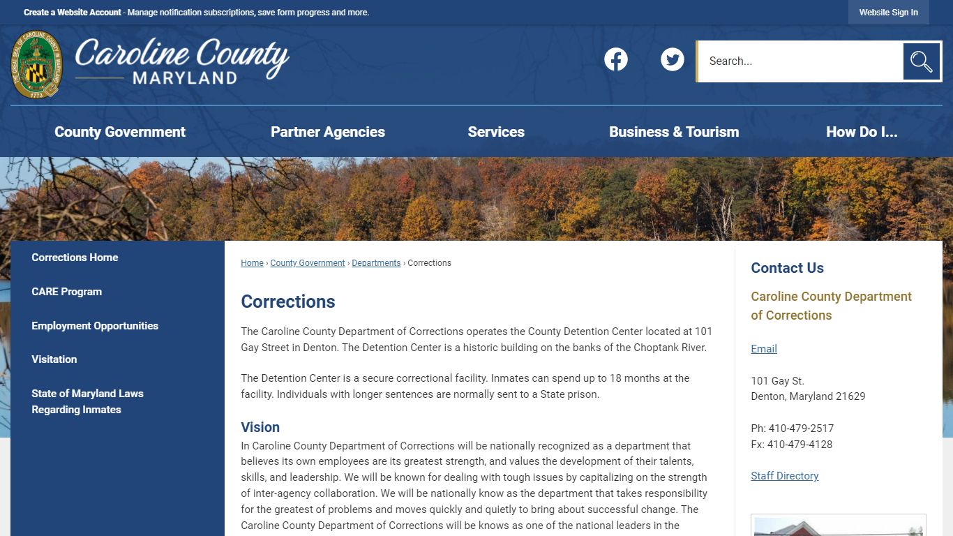 Corrections | Caroline County, MD - Official Website