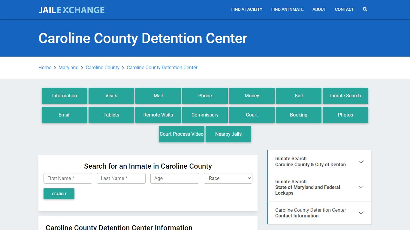 Caroline County Detention Center Roster Lookup, MD, Inmate Search